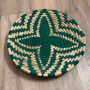 Woven Green and Natural Basket